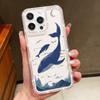 Прозрачный чехол для телефона с ромбовидной рамкой для iPhone 16E 16 Pro Max 15 Pro 14 13 12 11, мягкий силиконовый противоударный чехол с рисунком кита и черепахи