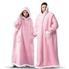 Winter Ladies and Men's Blanket Super Plush Hoodie Soft Warm Robe Flannel
