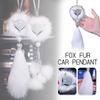 Подвеска из меха лисы для автомобиля с кристаллами, бриллиантами, жемчугом, лисьим хвостом, подвеска для зеркала заднего вида, украшение, креативные женские аксессуары для интерьера