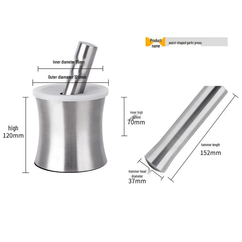 304 Stainless Steel Garlic Masher, Mincer, Peeler, and Spice Grinder