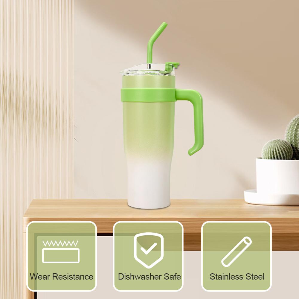 Стакан на 40 унций с ручкой, герметичная многоразовая бутылка для воды, дорожная кружка, чашка из нержавеющей стали, вакуум