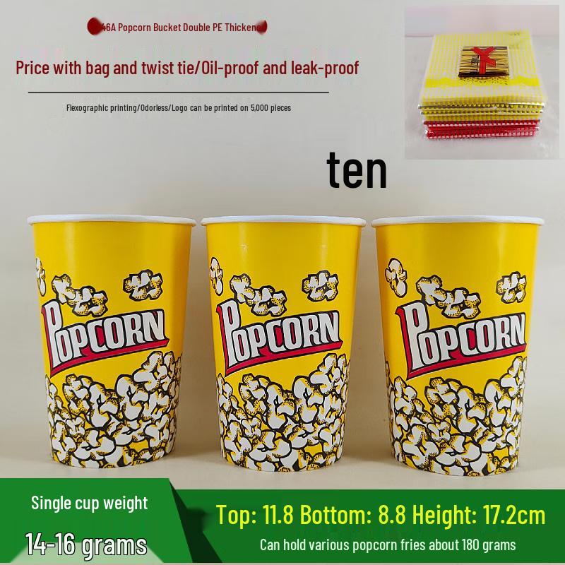 Commercial Disposable Popcorn Buckets & Cups
