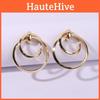 Gold Women Metal Earrings Geometric Shape Electroplated Fashion Looks Office