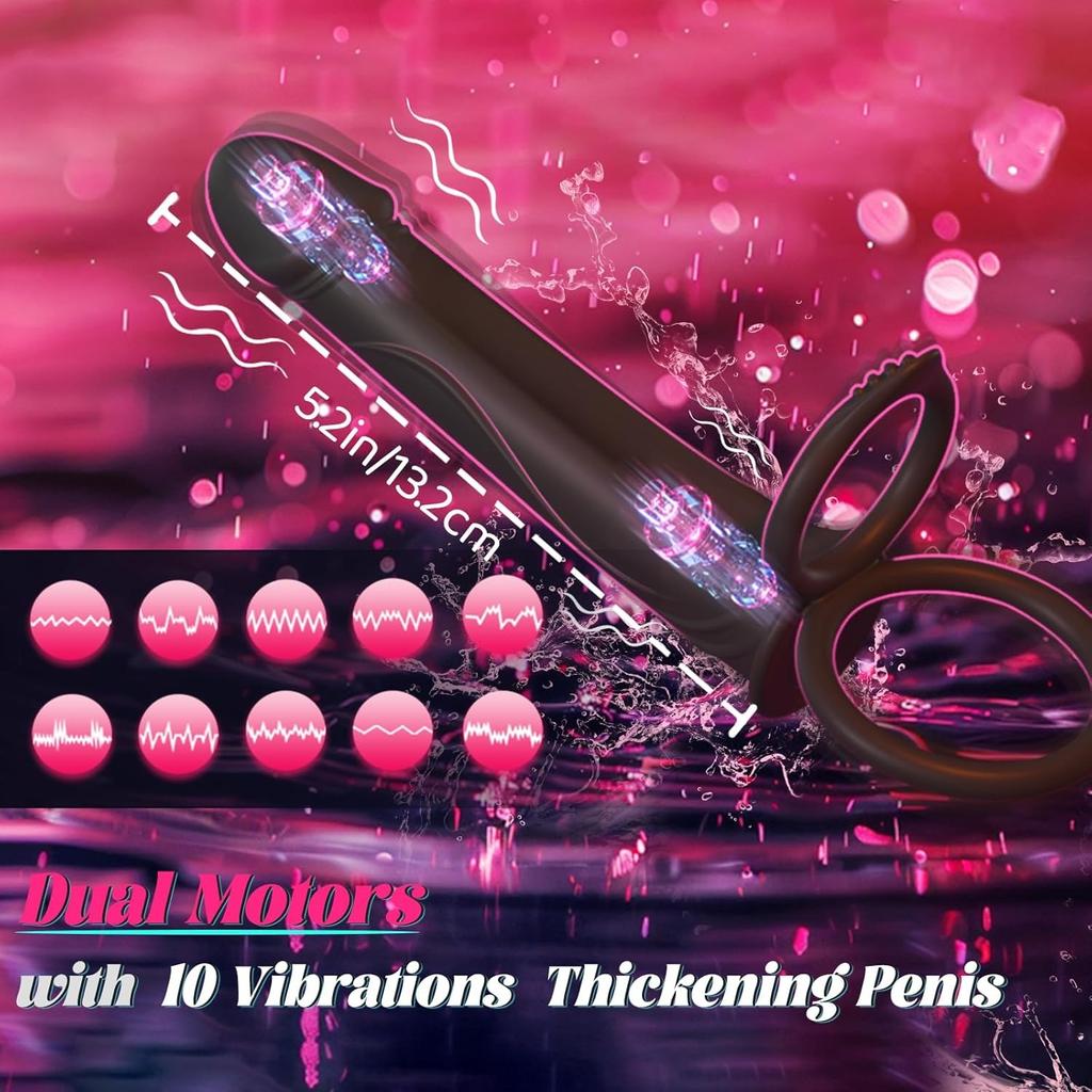Double Penetration Silicone Sex Toys Dildo Vibrator Strap On Penis Butt Plug G Spot Prostate Massager Man Adult for Couples 18+