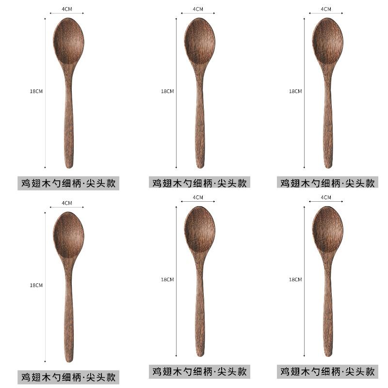 1-6 шт. Деревянная ложка Дерево крыла курицы Длинная ручка Суповая ложка Ложка для перемешивания меда Без лака Без воска Бытовая Большая ложка для риса