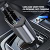 Pd Car Charger 120w Quick Charger With 2 Retractable Cables Type C Fast Car Charger Voltmeter 4 In 1 Power For Huawe P2w2