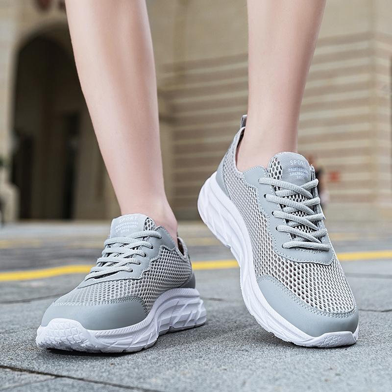 Large Size Men's Shoes Summer Hollow Breathable Sports Shoes Casual Mesh Running Shoes Men's Lightweight Walking Shoes