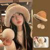Autumn Winter Women's Plush Hat Ethnic Style Ear Protection Hat Fluffy Fur Bucket Hat  Girls