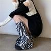 Y2K Winter Leg Warmers Dot Stripe Long Stockings Vintage Plush Leg Coverings  Streetwear
