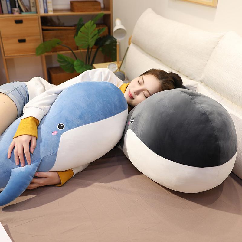 Ins Cartoon Whale Doll Plush Toy Cute Shark Sleeping Cushion Girl Sleeping On The Bed Side Legs Hugging Pillow