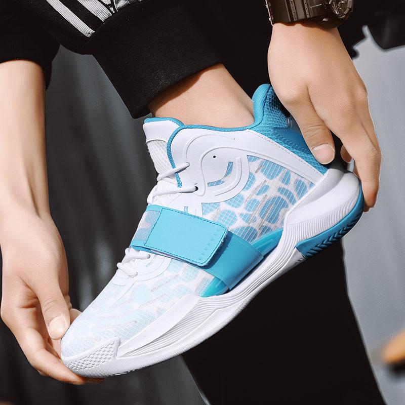 Новые фрикционные синие мячи, мужские профессиональные высокие светящиеся амортизирующие боевые спортивные туфли с отскоком