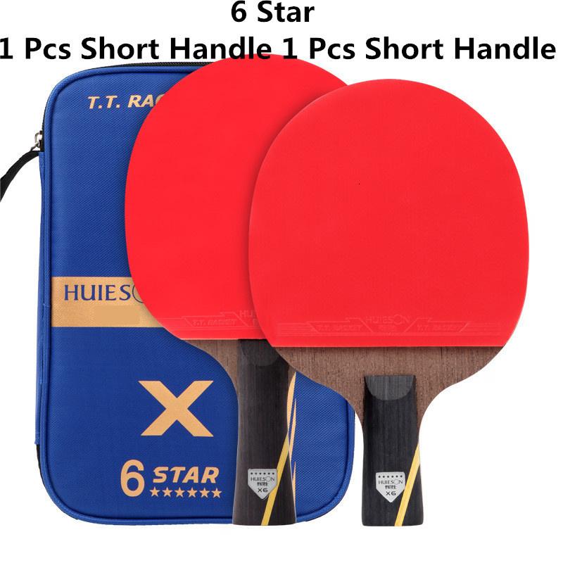HUIESON 6 Star 2Pcs Carbon Table Tennis Set Super Power Ping Pong Raet Bat For Adult Club Training New Upgraded