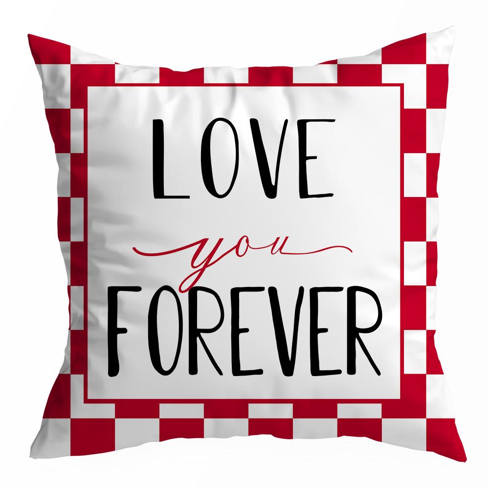 Наволочка на День святого Валентина, Бархат "персиковая кожа", Принт "сердце", Домашний текстиль, Наволочка на диванную подушку, Подушка для поясницы и спины в машину