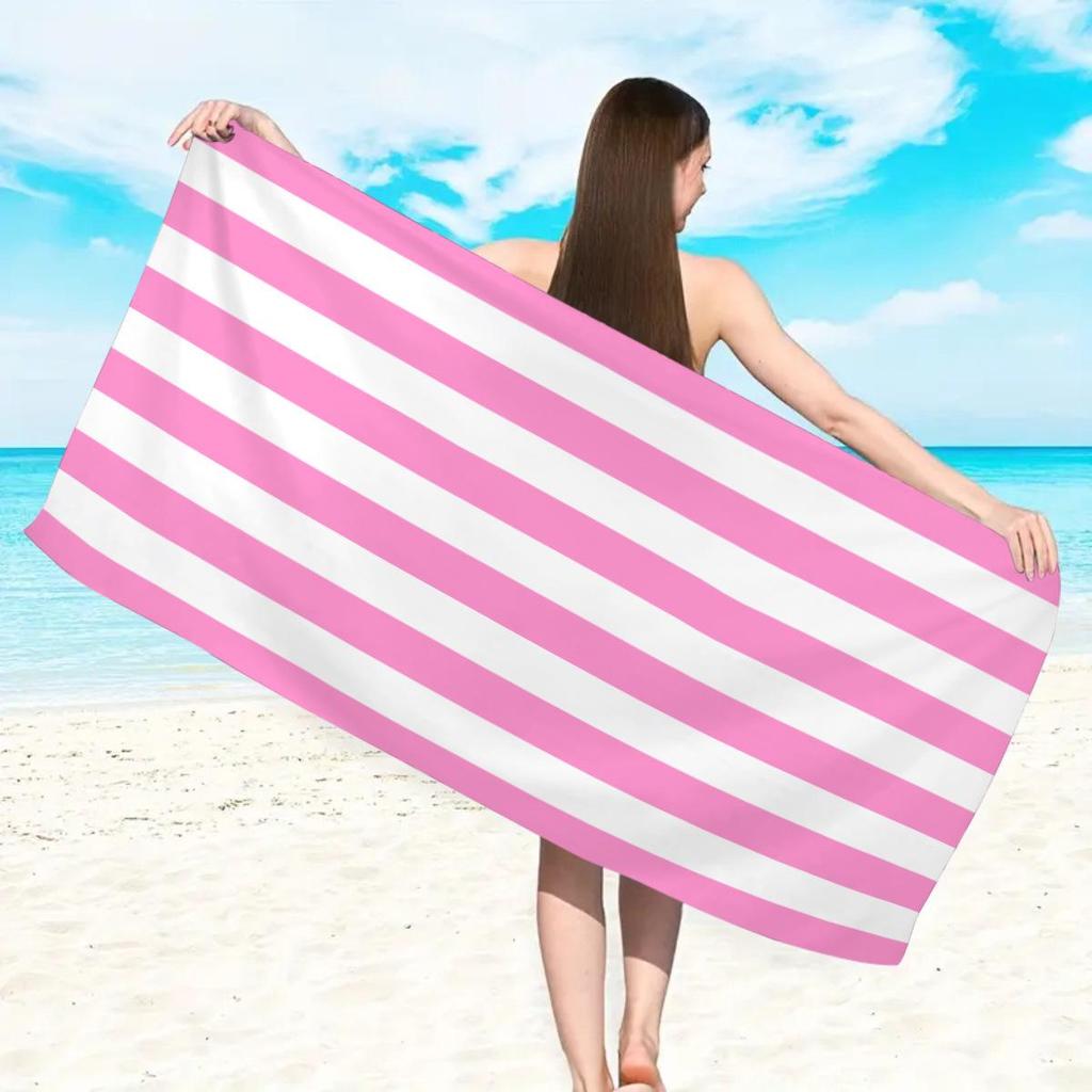 Ultra-Absorbent Striped Beach & Bath Towel - Thick, Soft, Microfiber