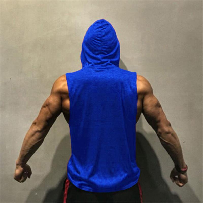 Muscleguys Брендовая одежда для спортзала, жилет для бега, мужская рубашка без рукавов с капюшоном для бодибилдинга, майка для фитнеса, майка-стрингер, спортивная майка