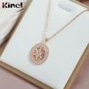Kinel Luxury Rose Gold Color Zircon Necklace