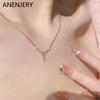 ANENJERY Zircon Star Necklace for Women Niche Delicate Design Collar Chain Jewelry Gift Accessories