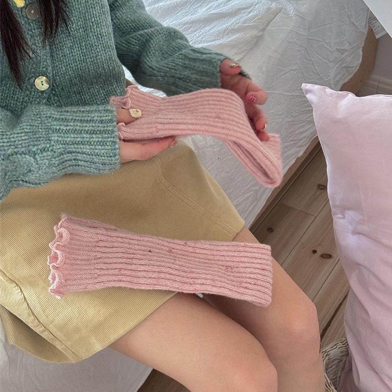 Женские милые милые Y2k теплые зимние и осенние цветные гетры в горошек, чехлы для лодыжек