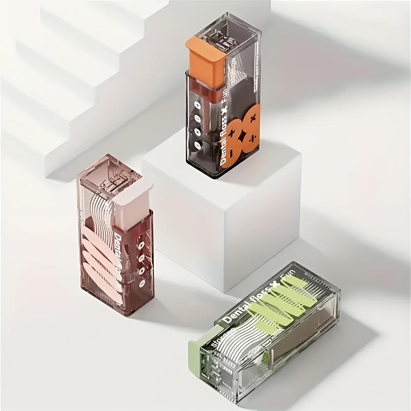 Портативный диспенсер для нити включает в себя 10 шт., автоматический выдвижной органайзер для нити для ухода за полостью рта, одноразовые палочки для нити