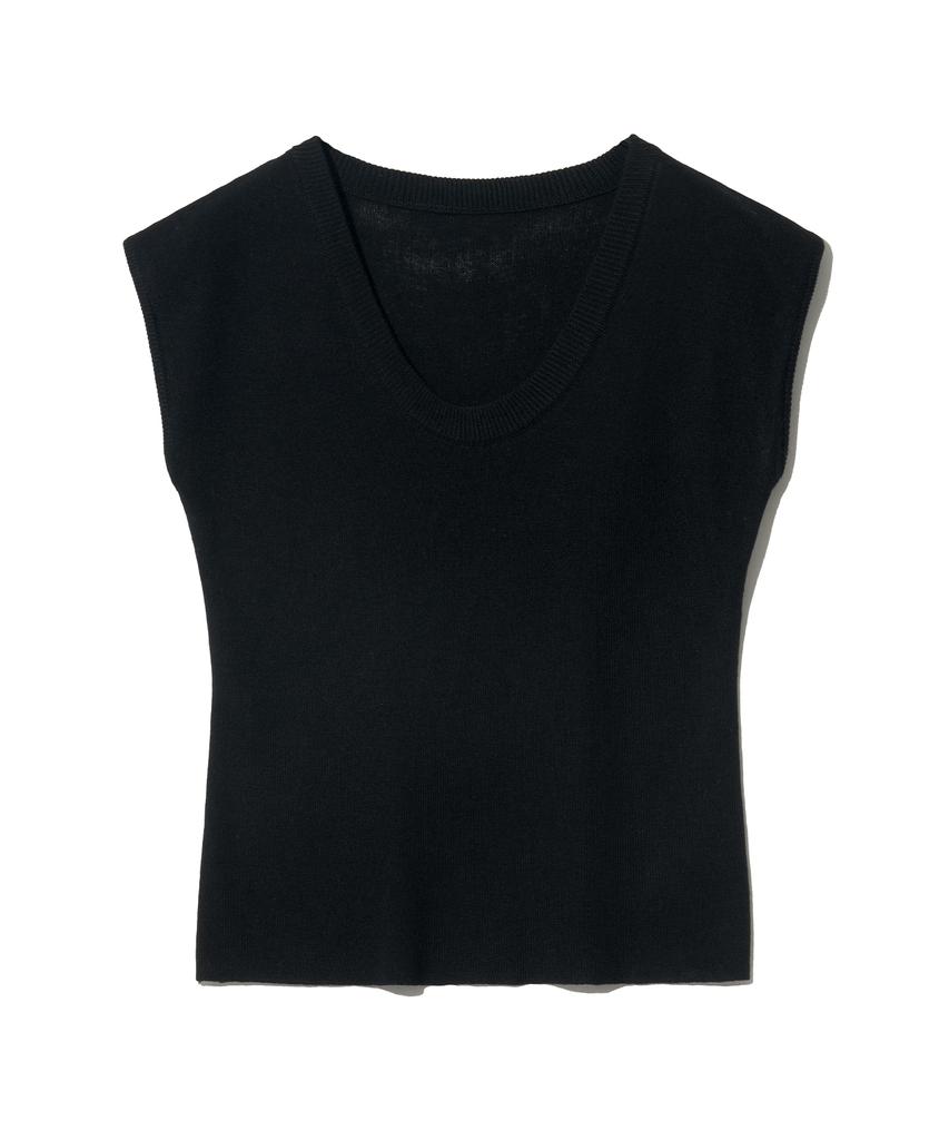 VIVABROWN 85-Vivaj011 U-Neck Soft Knit Short Sleeve 6 Colors