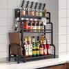 2/3Layer Kitchen Storage Shelf Stainless Steel Seasoning Jar Spice Storage Rack Chopsticks Knife Shelf Bar Organizer Accessories