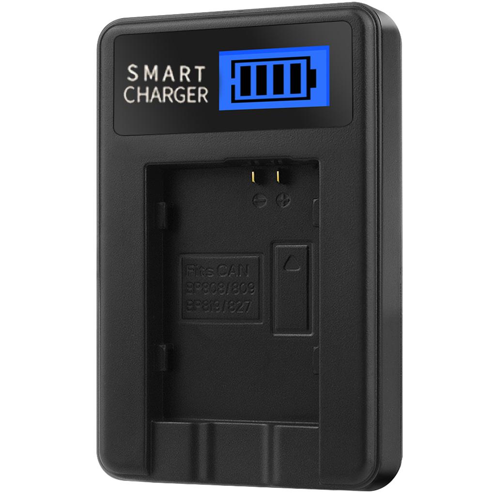 Компактное ABS зарядное устройство для аккумулятора камеры BP 808 с ЖК-дисплеем для камеры Canon FS100, универсальный вариант зарядки, USB-зарядное устройство