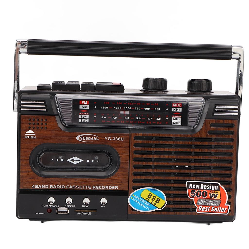 Кассетный плеер AM FM Радио Мощный сигнал Бесшумный Поддержка Карты Памяти и USB Портативная Кассета