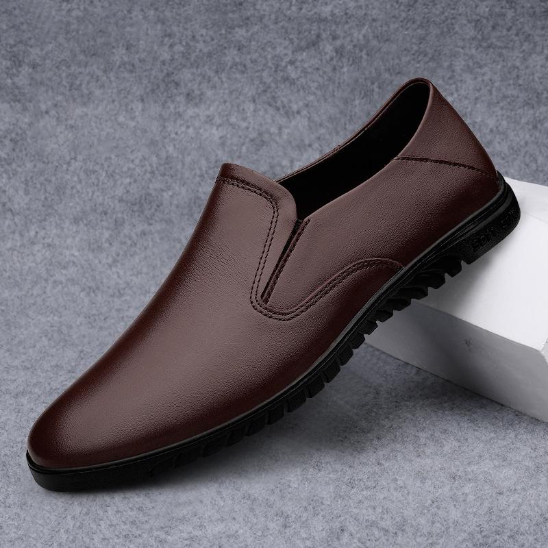 2024 Новые мужские мокасины из натуральной кожи коричневого и черного цвета из коровьей кожи, удобная обувь для взрослых, офисные мужские мокасины с полыми стенками, обувь для вождения