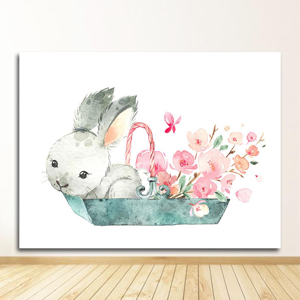 Настенные картины для детской комнаты, декор для детской комнаты, милый зонтик с розами для маленьких девочек, плакаты на скандинавскую тему и принты, настенная живопись на холсте