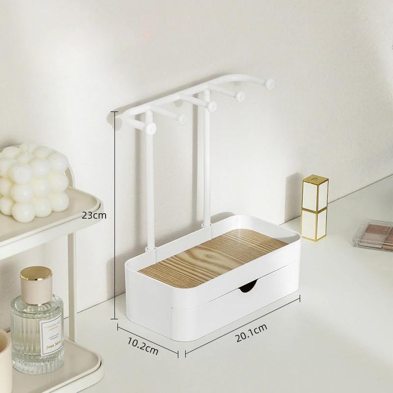 1 шт., органайзер для ювелирных изделий, стойка с деревянным подносом для хранения сережек, браслетов, ожерелий, колец, подвесной органайзер, держатель