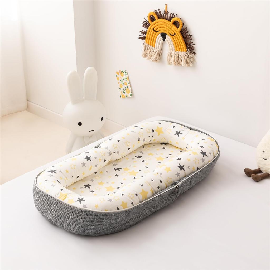 Lukaedy Portable Crib for Compact Folding Baby Gift Bed-in-Bed Newborns, Foldable, Co-sleeping Crib, Portable, Breathable, Washable, Bed,