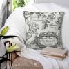 French Paris Floral Square Pillowcase Polyester Linen Velvet Creative Zip Decorative Throw Pillow Case Bed Cushion Cover