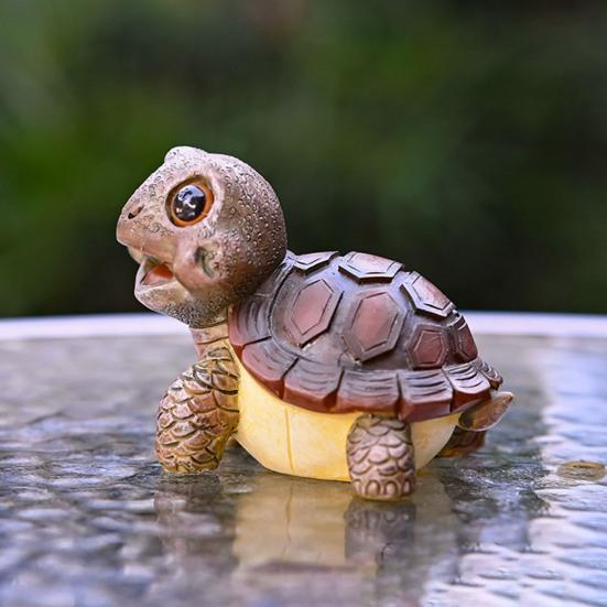 Статуя черепахи садовая мини-фигурка водонепроницаемая устойчивая к ультрафиолетовому излучению мини-размер очаровательная в форме черепахи