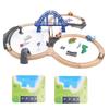 Wooden Train Track Set Battery Operated Assembly Kit Building Toys Simulation Train Track Toy Model