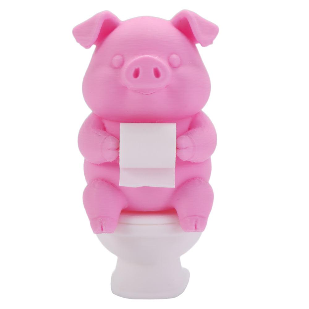 Cartoon Pig Figurine 3D Printed Toilet Pig Decoration Pig Desktop Ornaments Home Office