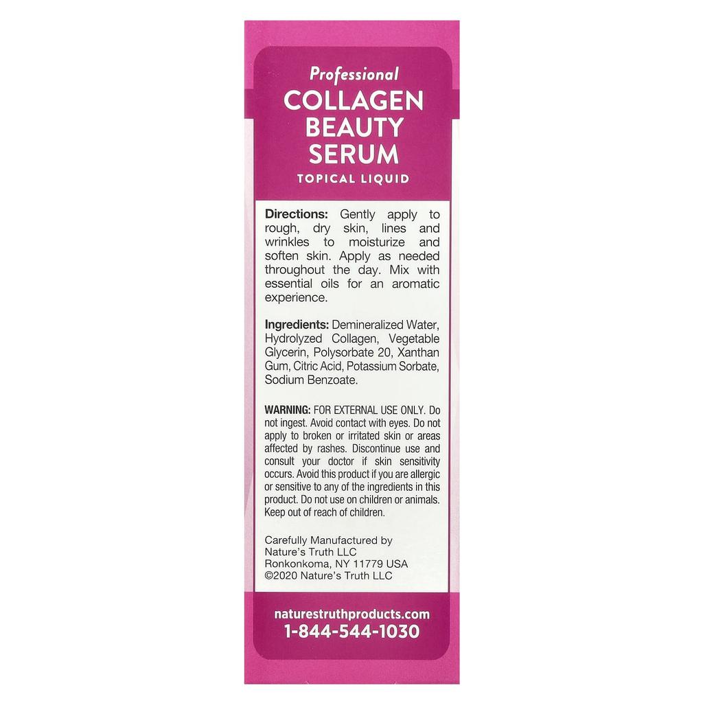 Nature's Truth Professional Collagen Beauty Serum, Fragrance Free, 30Ml (1 Fl Oz)