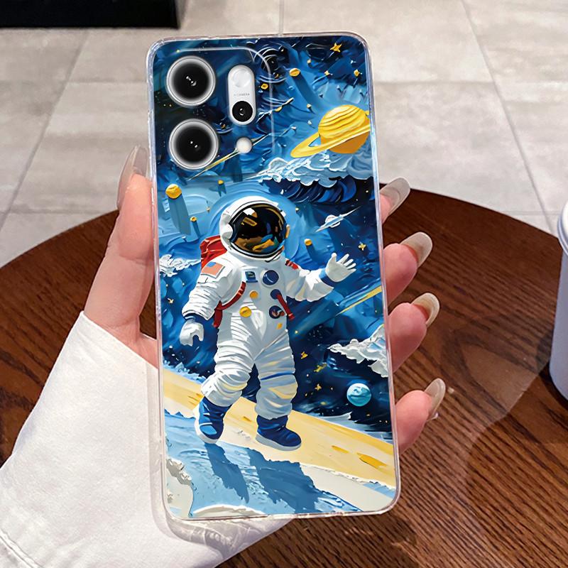 Чехол для Oppo Reno14 / Reno 14F / Reno 14 Pro Прозрачный Силиконовый Желе Мягкий ТПУ Задняя Крышка Милый Кролик Кошка Динозавр Чехол для Телефона