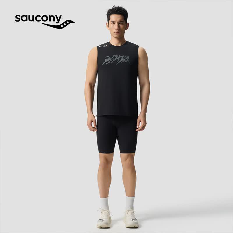 SAUCONY Мужской топ-майка для бега из шерсти мериноса