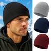 Soft Polyester Hat Knitted Winter Hat, Unisex Thick Thermal Skull Cap, Cozy Windproof Casual Outing Warm Knit for Men Women Outdoor Hiking Jogging