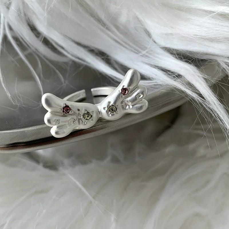 925 Silver Retro Wing Ring For Women Korean Sweet Simple Temperament Butterfly Gift Jewelry
