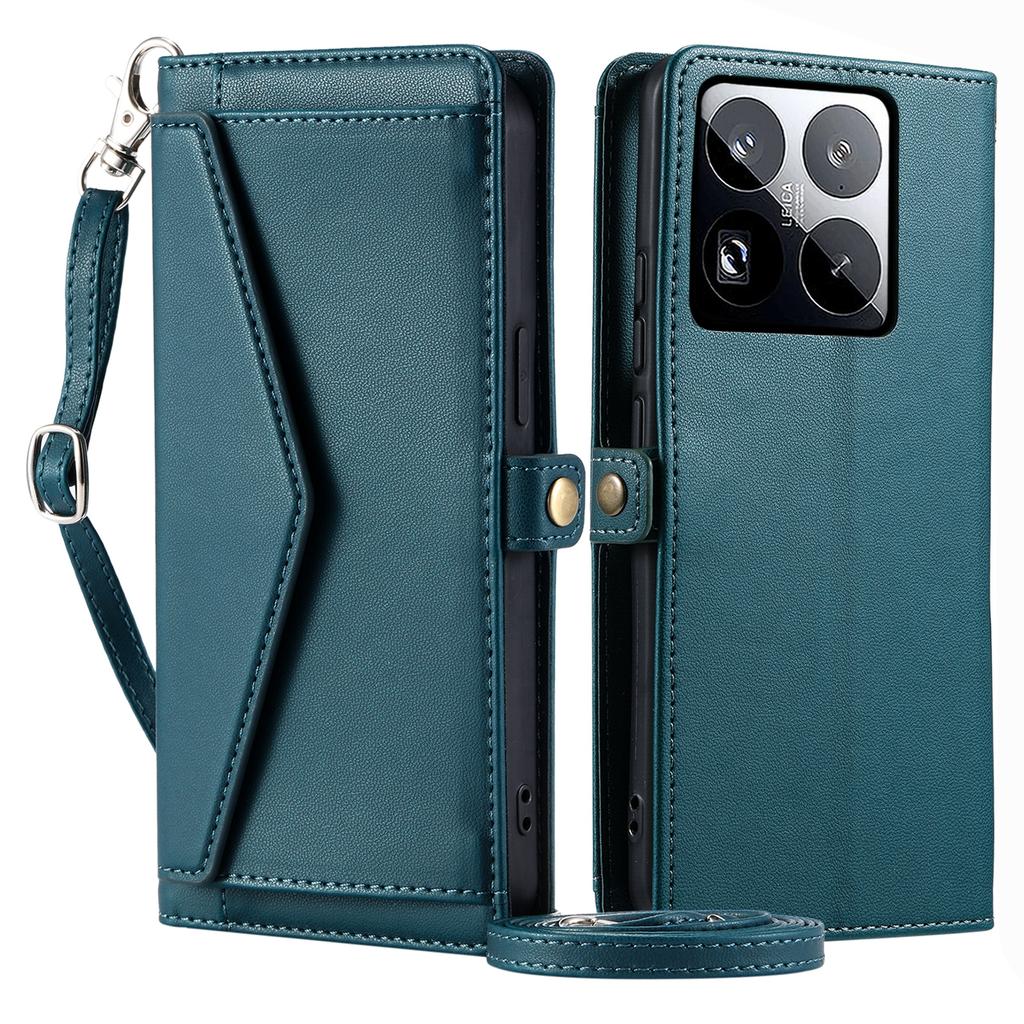 For Xiaomi 15 Pro Leather Case Wallet Stand Phone Cover with Straps
