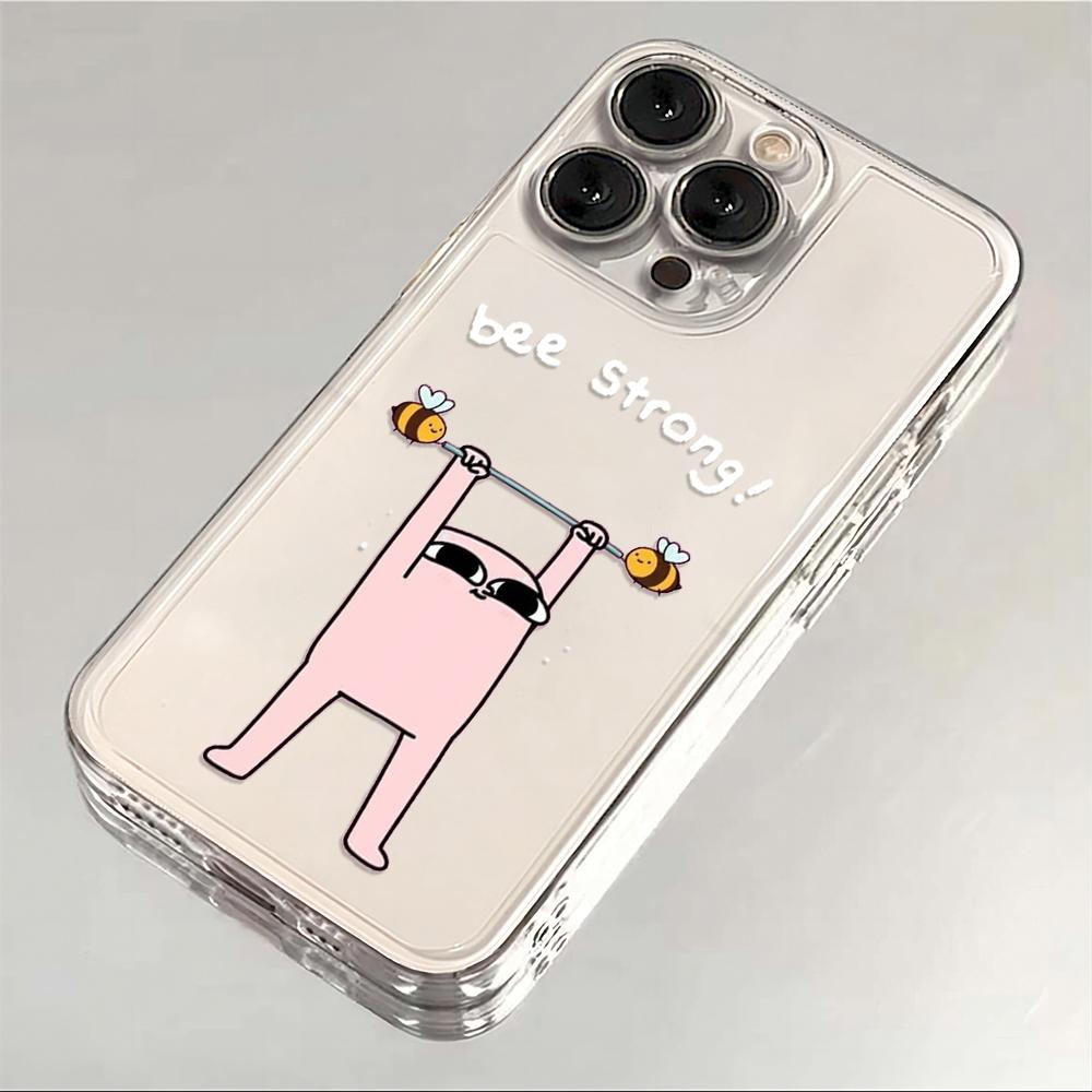 Ketnipz маленький розовый боб Чехол для телефона для iPhone 17 16 15 14 13 12 Mini Air Pro Max X XR XSMax 7 8 Plus Прозрачная мягкая задняя крышка