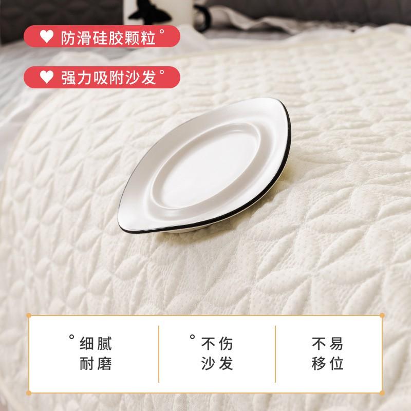 Farmhouse Style White Cotton Sofa Cushion Non-Slip All-Season Couch Cover Pure Fabric Protector Living Room