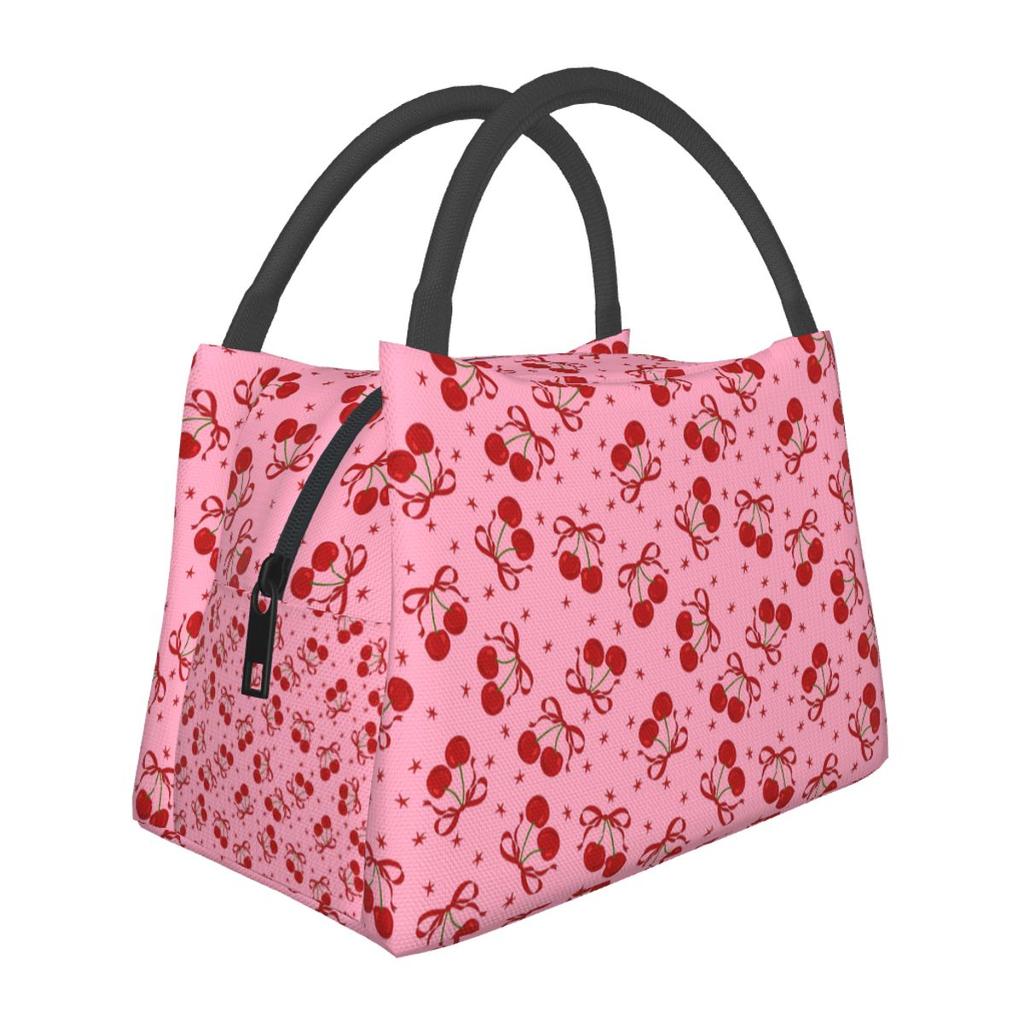 Cherry Insulated Lunch Bag for School Bento Storage Food Boxes Portable Container Cooler Thermal Lunch Box Tote