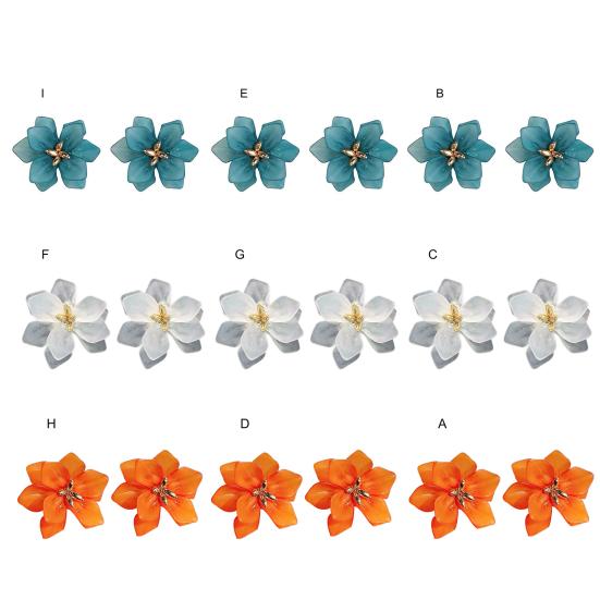 1 пара элегантных серег с преувеличенным темпераментом, акриловые серьги-клипсы в винтажном стиле с цветком, ювелирный аксессуар