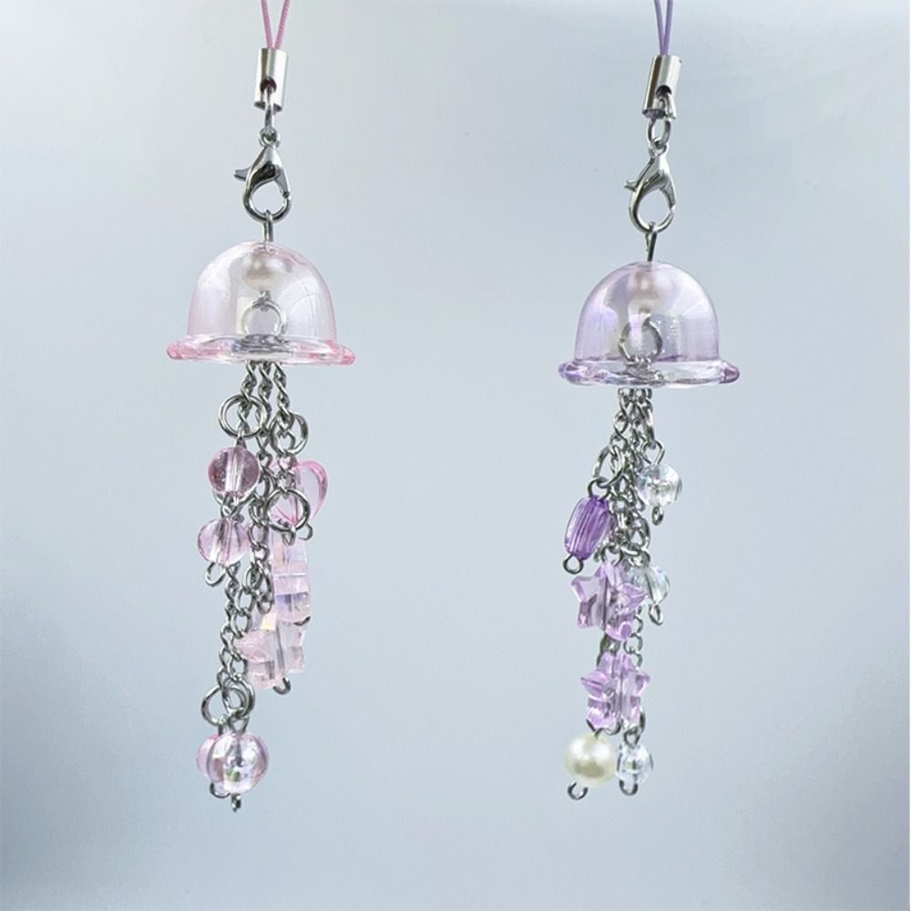 Jellyfish with Star Cottage Core with Star Key Chain New Beaded Phone Charm Phone Charm Key Chain