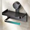 Double Layer Bathroom Paper Holder Suction Cup Toilet Paper Rack Tissue Holder  Bathroom