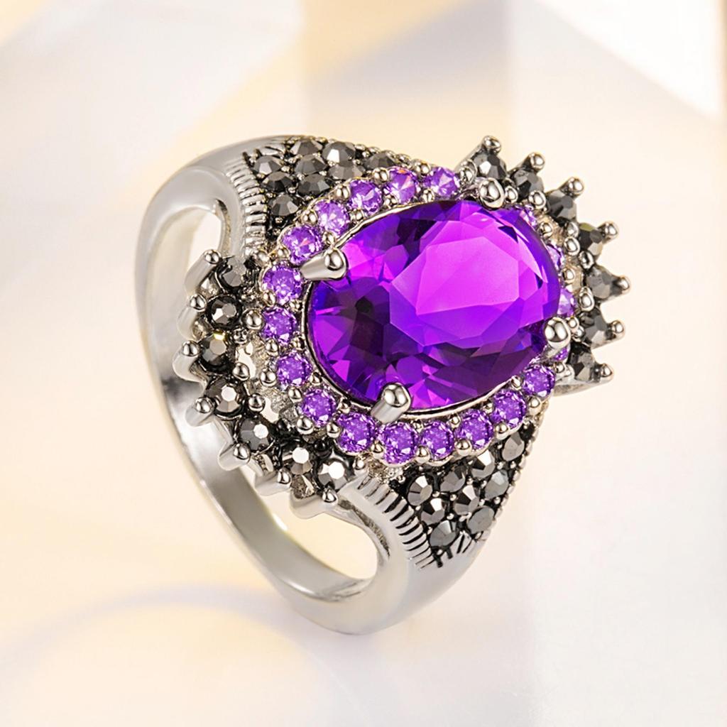 Серебряное ювелирное украшение Wish, ретро-кольцо с тайским драгоценным камнем: Преувеличенный дизайн Black Mine Red Pomegranate