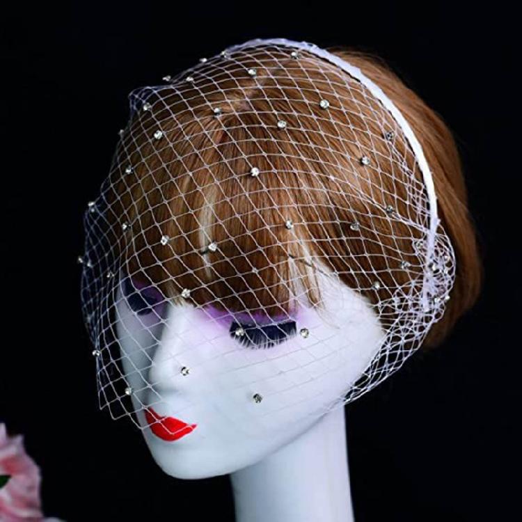 2pcs Wedding Fascinator Hair Hoop Rhinestones Crystal Headband Jewelry for Women