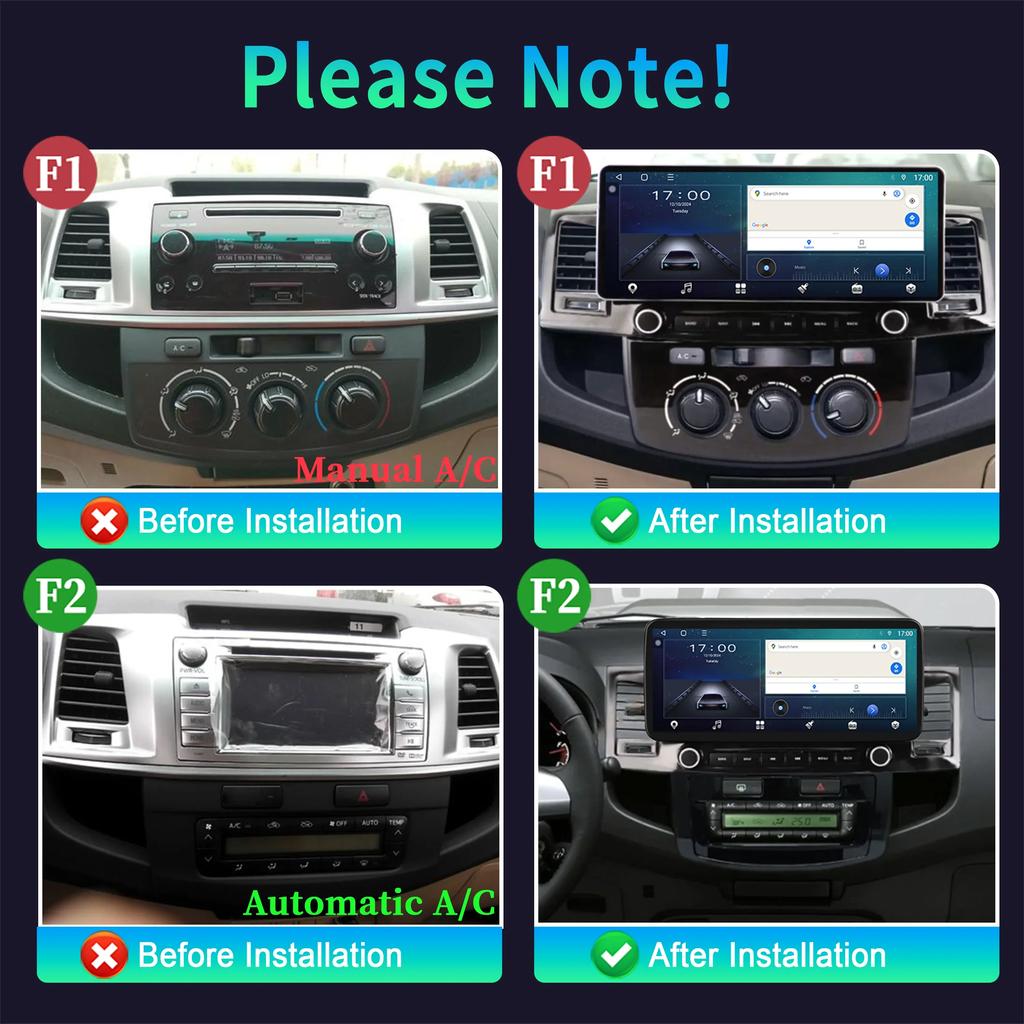 12,3-дюймовый автомобильный радиоприемник с мультимедиа 4G GPS для Toyota Hilux 2005-2014 Android 14 навигация беспроводной Carplay Bluetooth сенсорный экран